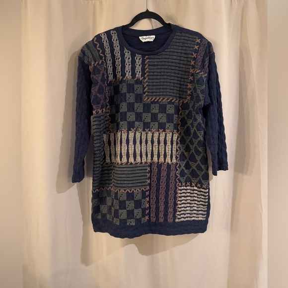 Together Vintage Navy Knit Sweater - Picture 1 of 7